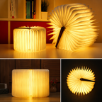 LED Wooden Book Lamp – 3 Ambient Light Modes (USB Rechargeable)