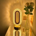Luxury Oval Crystal Table Lamp (3 Colors Mode) - Rechargeable