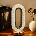 Luxury Oval Crystal Table Lamp (3 Colors Mode) - Rechargeable
