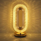 Luxury Oval Crystal Table Lamp (3 Colors Mode) - Rechargeable