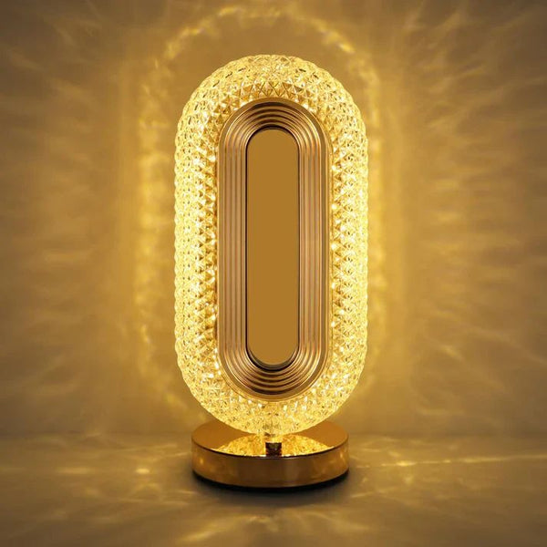 Luxury Oval Crystal Table Lamp (3 Colors Mode) - Rechargeable